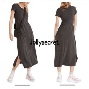 Madewell T shirt midi grey dress. XS. Style NE762